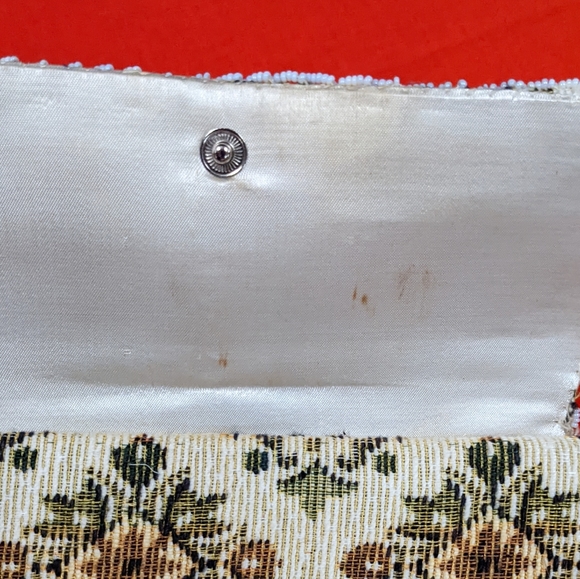 Vintage Beaded Tapestry Clutch Evening Bag/ Wallet - Picture 8 of 10